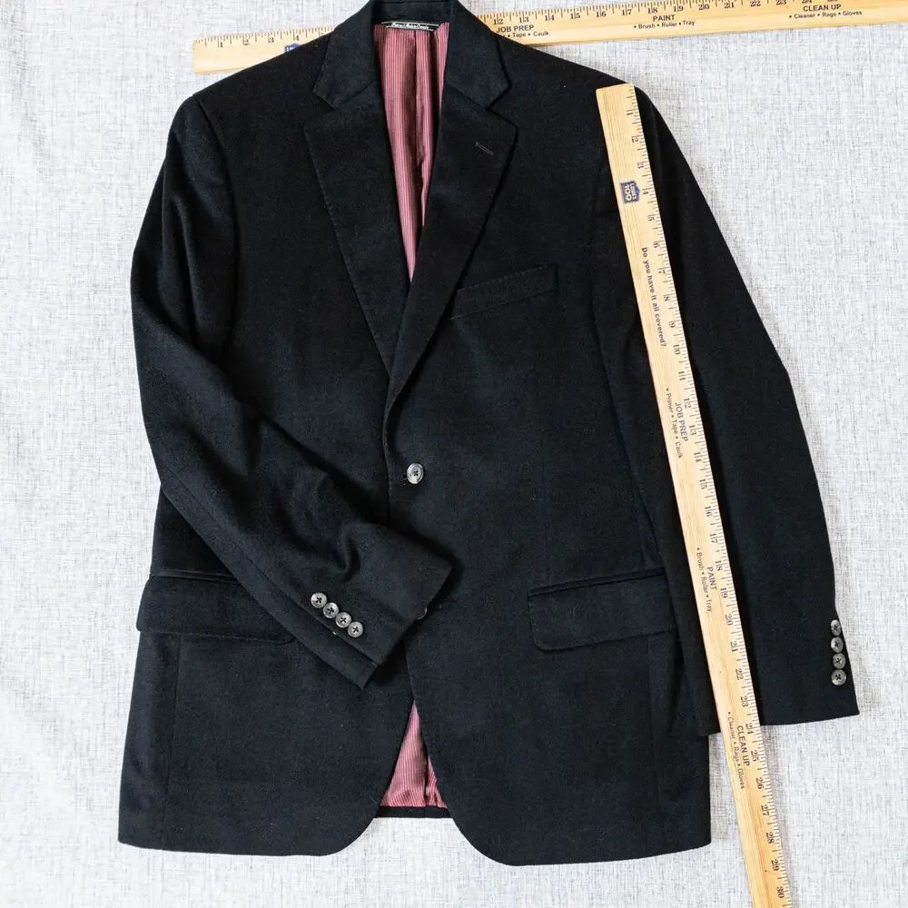 Carroll & Co. Loro Piana 100% Cashmere Blazer Jacket in Black sz 41R